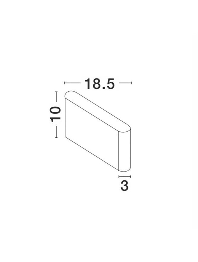 SOHO Dark Gray Alum. Glass Diffuser LED 2x5 Watt 800Lm 3000K L: 18.5 H: 10 cm IP54