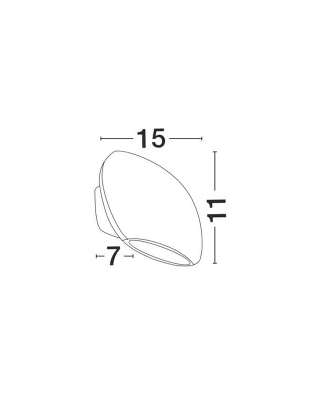 COMO Sandy White Alum. Glass Diffuser LED 2x3 Watt 510Lm 3000K L: 15 W: 7 H: 11 cm IP54