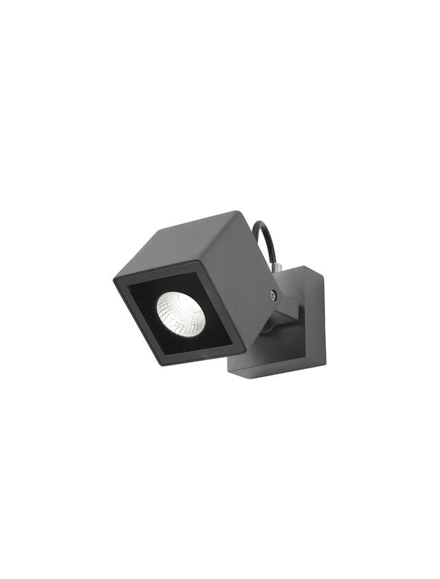 FOCUS Dark Gray Alum. & Glass Osram LED 6 Watt 420Lm 3000K L: 8.5 W: 14 H: 12 cm IP54