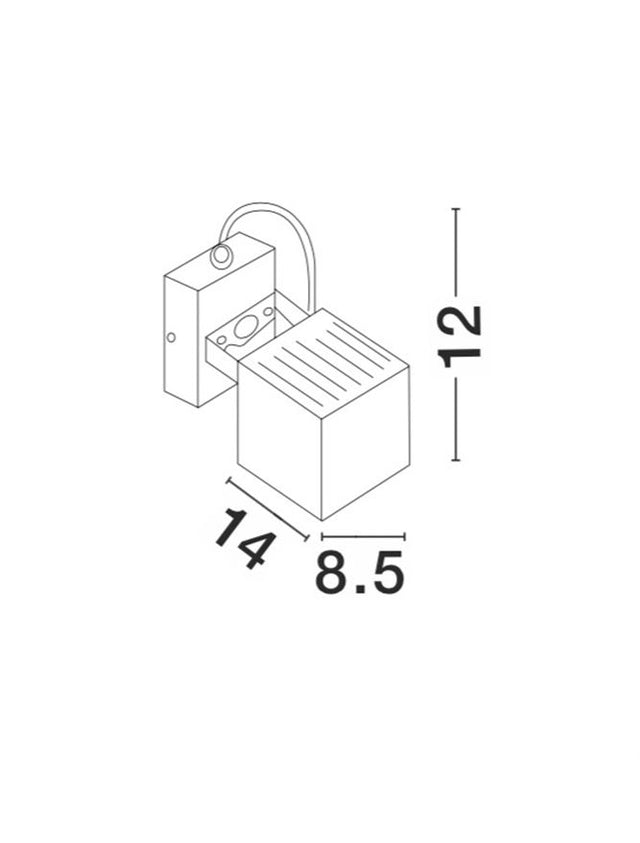 FOCUS Dark Gray Alum. & Glass Osram LED 6 Watt 420Lm 3000K L: 8.5 W: 14 H: 12 cm IP54