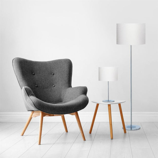 CARTER  FLOOR LAMP CC ROUND BASE - WHITE SHADE