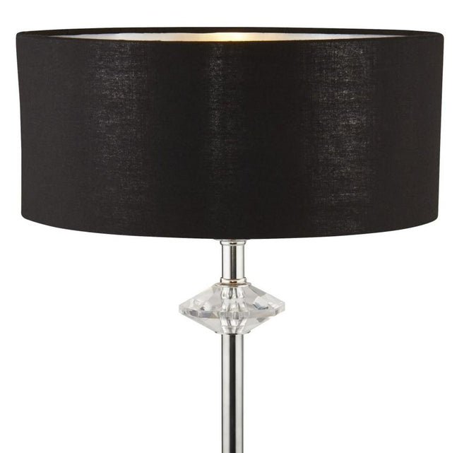 ONTARIO 1LT CHROME TABLE LAMP WITH BLACK SHADE/SILVER INNER