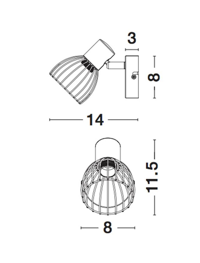 FIUMICINO Matt Black Metal LED E14 1x5 Watt 230 Volt IP20 Bulb Excluded D: 8 W: 14 H: 11.5 cm