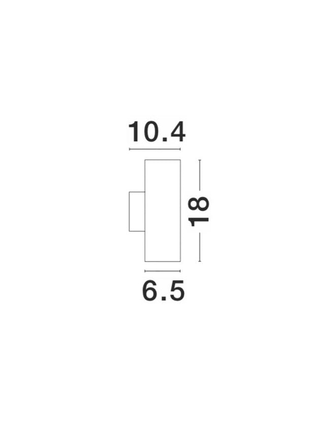 NODUS Dark Gray Aluminium & Glass Diffuser GU10 2x35 Watt D: 6.5 W: 10.4 H: 18 cm IP54