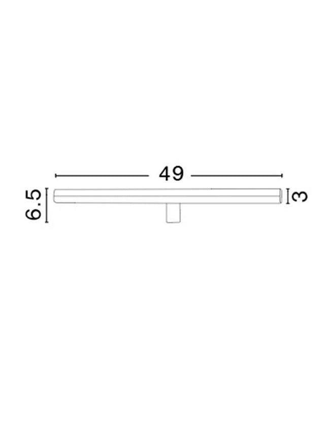 VANESE Chrome Aluminium & Acrylic LED 12W 1174Lm 3000K IP44 L: 49 W1: 3 W2: 6.5 H: 6.5 cm