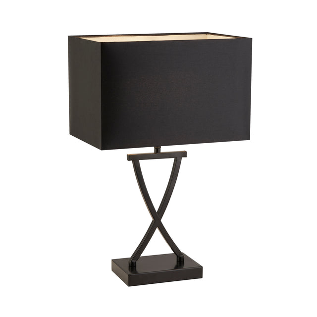 CLUB TABLE LAMP, BLACK RECTANGLE SHADE