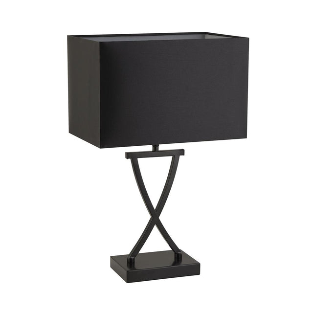 CLUB TABLE LAMP, BLACK RECTANGLE SHADE