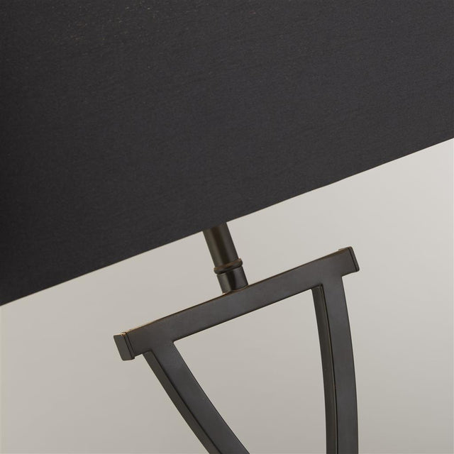 CLUB TABLE LAMP, BLACK RECTANGLE SHADE