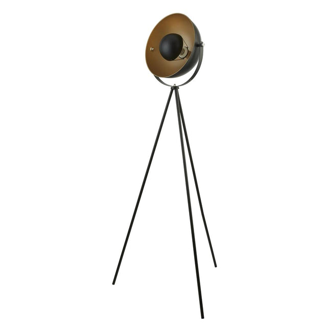 BLINK 1LT TRIPOD FLOOR LAMP, MATT BLACK WITH GOLD SHADE INTERIOR