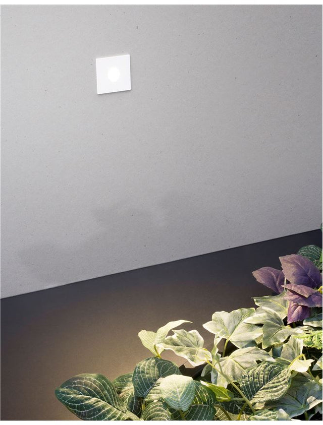 PASSAGIO White Alum. LED 1 Watt 60Lm 3000K L:3.9 W:2.2 H:3.9cm Cut Out:3.4 cm IP54