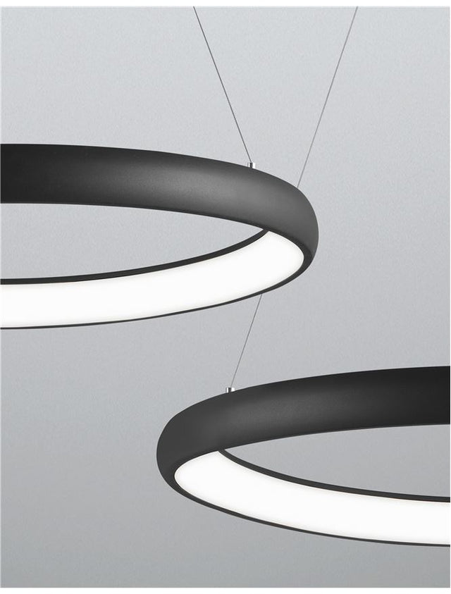 ALBI Sandy Black Aluminium & Acrylic LED 50 Watt 230 Volt 2500Lm 3000K IP20 D: 61 H1: 6 H2: 120 cm