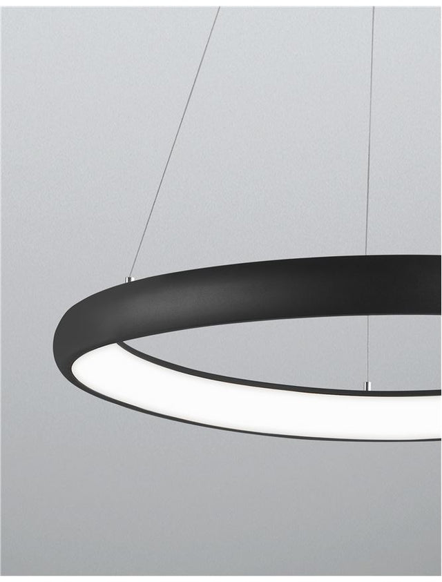 ALBI Sandy Black Aluminium & Acrylic LED 50 Watt 230 Volt 2500Lm 3000K IP20 D: 61 H1: 6 H2: 120 cm