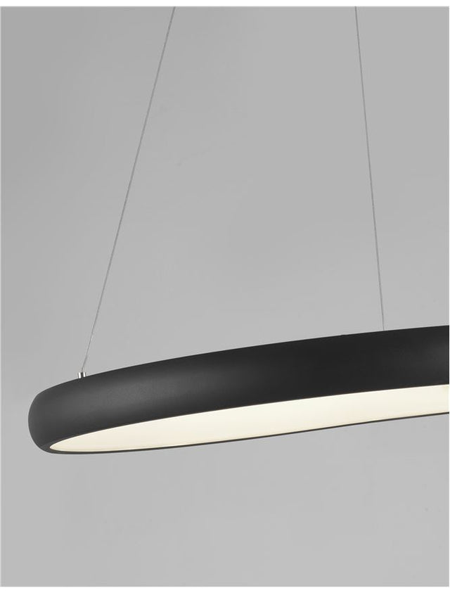 ALBI Sandy Black Aluminium & Acrylic LED 50 Watt 230 Volt 2500Lm 3000K IP20 D: 61 H1: 6 H2: 120 cm