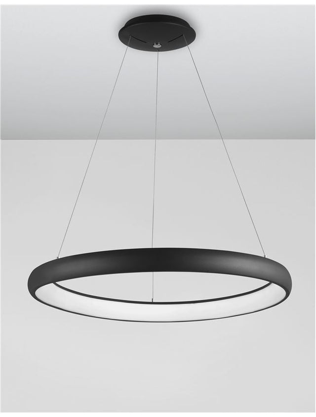 ALBI Sandy Black Aluminium & Acrylic LED 80 Watt 230 Volt 4000Lm 3000K IP20 D: 81 H1: 6 H2: 120 cm