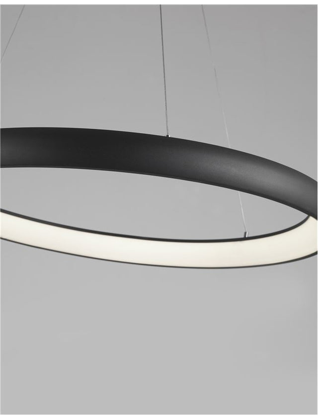 ALBI Sandy Black Aluminium & Acrylic LED 80 Watt 230 Volt 4000Lm 3000K IP20 D: 81 H1: 6 H2: 120 cm