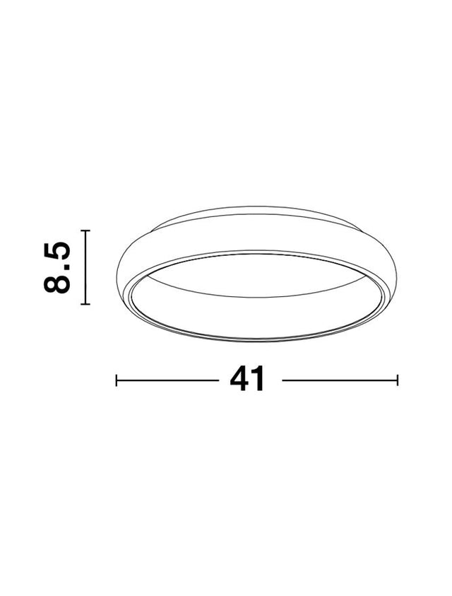 ALBI Sandy Black Aluminium & Acrylic LED 32 Watt 230 Volt 1950Lm 3000K IP20 D: 41 H: 8.5 cm