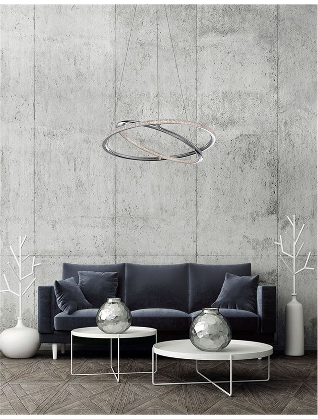 LIVORNO Chrome Aluminium & Acrylic Adjustable LED 29 Watt 230 Volt 2010Lm 3000K IP20 D: 45 H: 120 cm