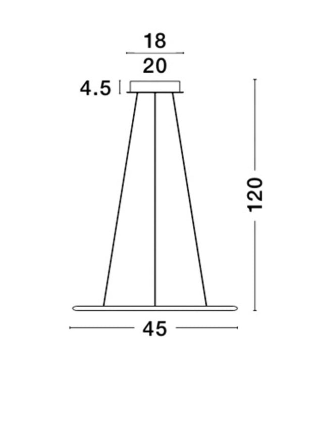 LIVORNO Chrome Aluminium & Acrylic Adjustable LED 29 Watt 230 Volt 2010Lm 3000K IP20 D: 45 H: 120 cm