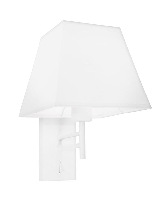 LOGAN Wall Light Sand White Aluminium White Shade LED E27 1x12 Watt L:21 W:25 H:32 cm