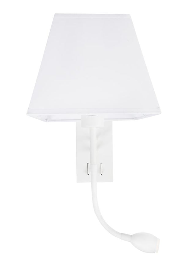 VALENCIA Wall Light Sand White Aluminium White Shade LED 3Watt 190lm E27 1x40 Watt L:21 W:25 H:40 cm