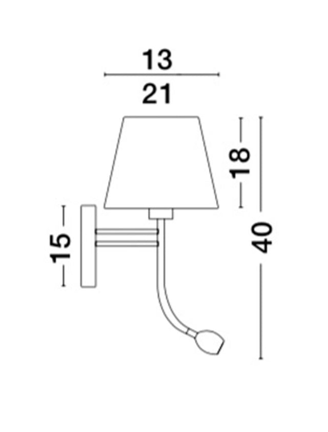 VALENCIA Wall Light Sand White Aluminium White Shade LED 3Watt 190lm E27 1x40 Watt L:21 W:25 H:40 cm