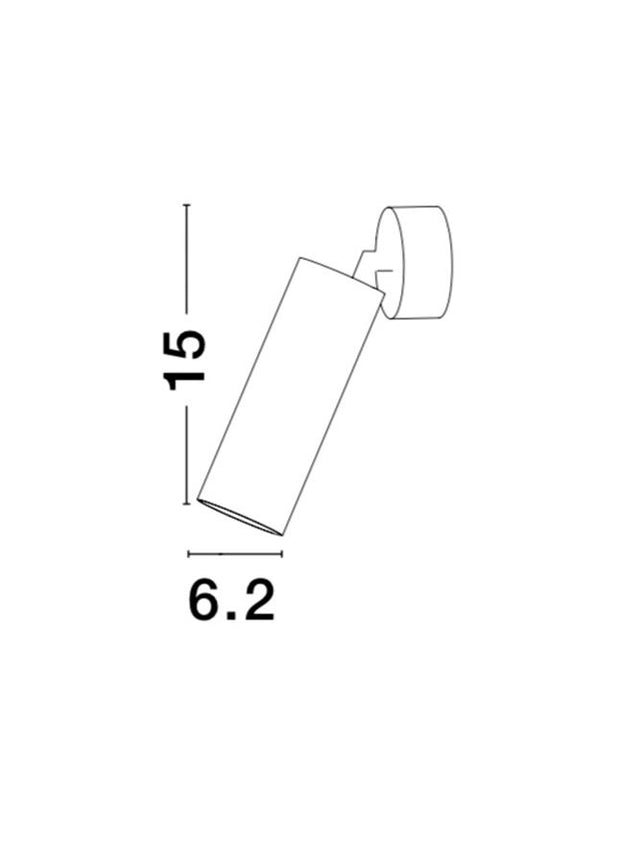 DEXTER Sandy White Aluminium LED GU10 1x10 Watt IP20 220-240 Volt Bulb Excluded D: 6.2 H: 15 cm Rotating & Adjustable