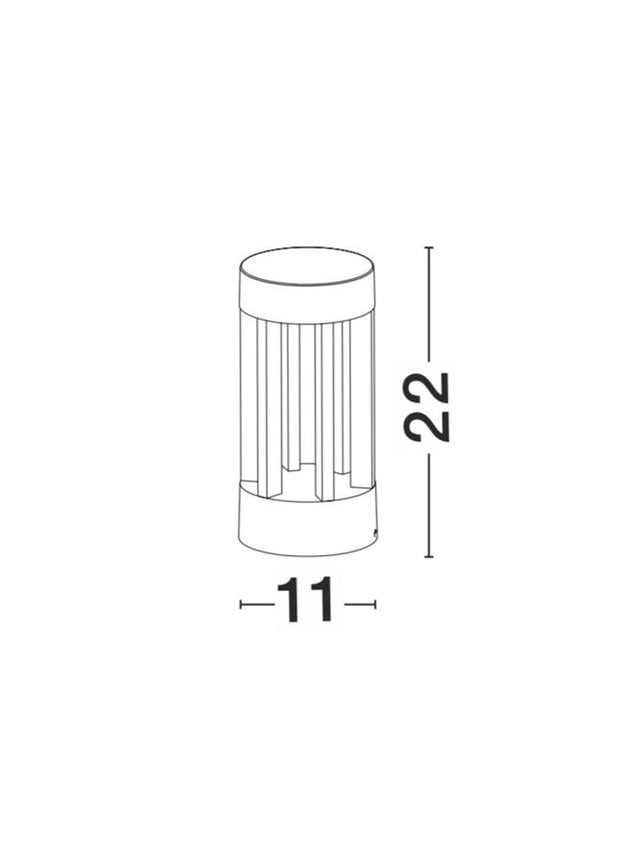 DEVORA Dark Gray Aluminium & Glass Diffuser LED 8 Watt 195Lm 3000K D: 11 H: 22 cm IP54