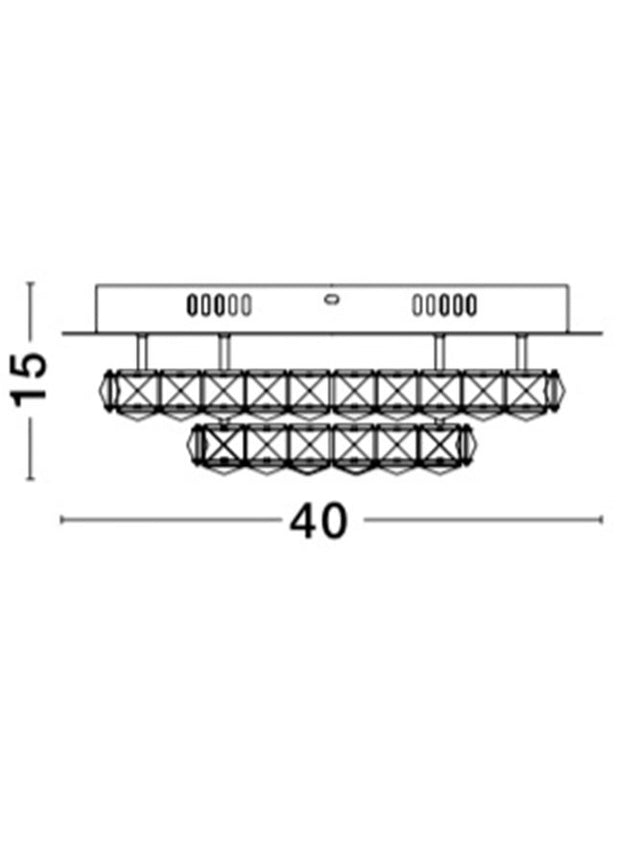 QUENTIN Chrome Aluminium & K9 Crystal LED 28 Watt 230 Volt 1560Lm 3000K IP20 D: 40 H: 15 cm