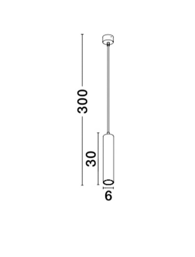 GIA White Aluminium LED GU10 1x10 Watt 230 Volt IP20 Bulb Excluded D: 6 H1: 30 H2: 300 cm