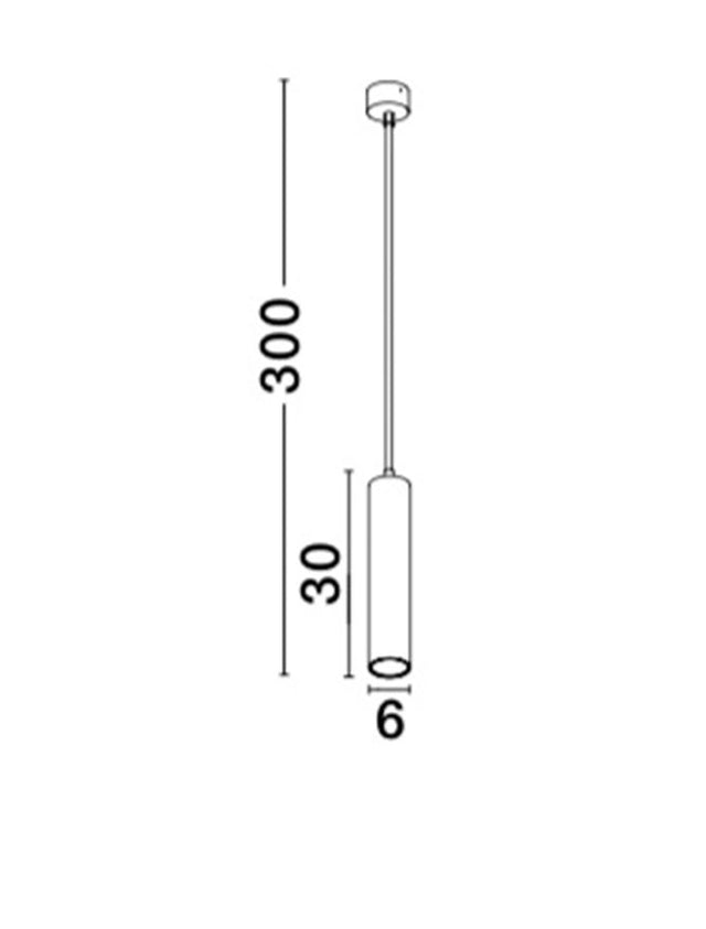 GIA Black Aluminium LED GU10 1x10 Watt 230 Volt IP20 Bulb Excluded D: 6 H1: 30 H2: 300 cm