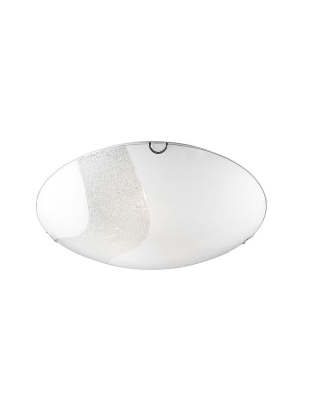 QUALE Ceiling lamp White Glass & Crystal LED E27 2x12 Watt D:30 H:8cm