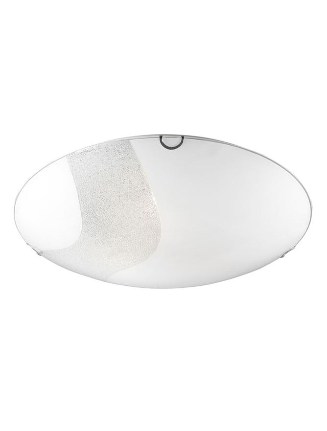 QUALE Ceiling lamp White Glass & Crystal LED E27 3x12 Watt D:30 H:8cm