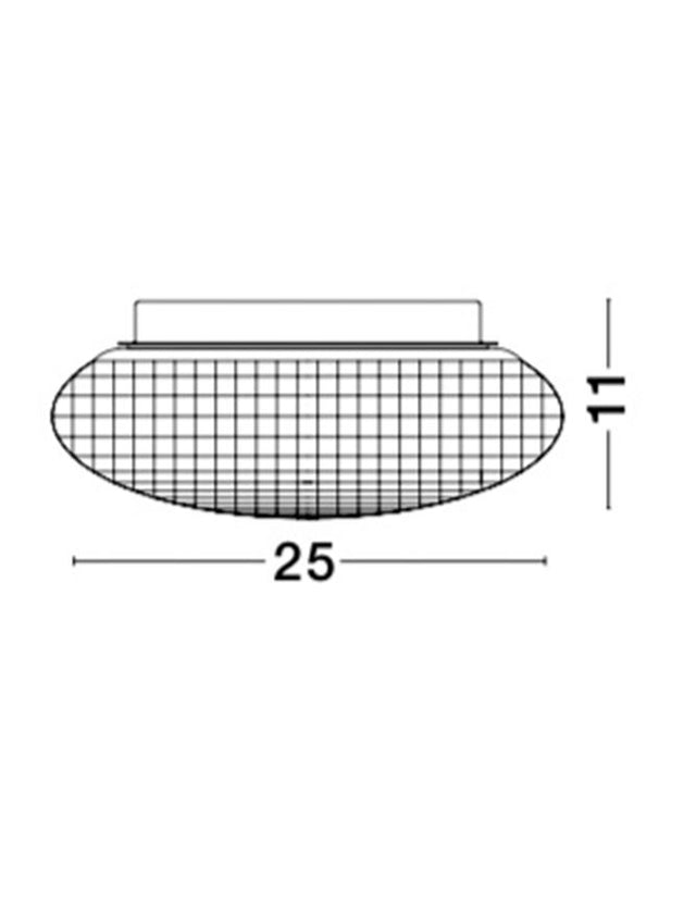 SENS CEILING LIGHT CLEAR GLASS LED E27 1x12W D:25 H:11cm