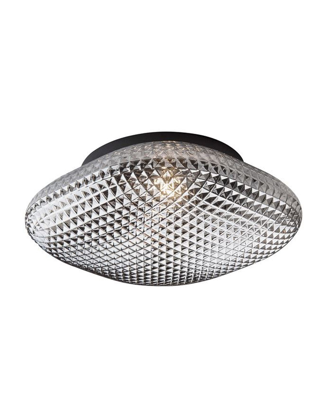 SENS CEILING LIGHT GREY GLASS LED E27 1x12W D:25 H:11cm