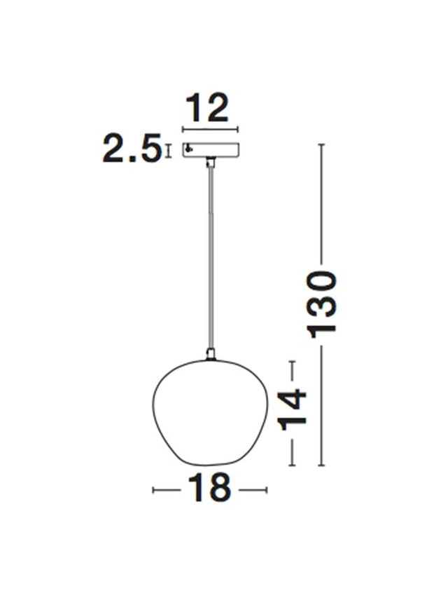 CEDRO Smoky Glass Bronze & Black Metal LED E27 1x12 Watt IP20 Bulb Excluded D: 18 H1: 14 H2: 130 cm