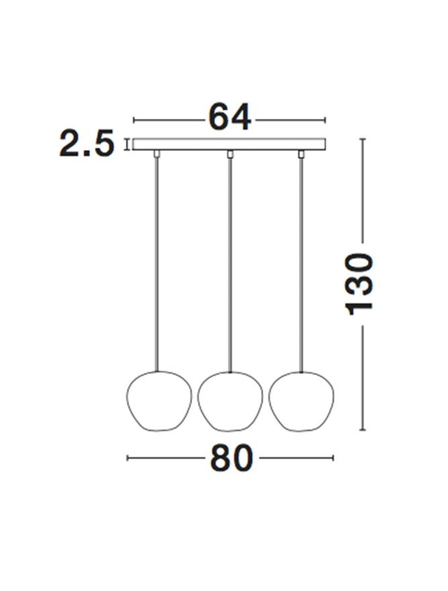 CEDRO Smoky Glass Bronze & Black Metal LED E27 3x12 Watt 230 Volt IP20 Bulb Excluded L: 80 H: 130 cm