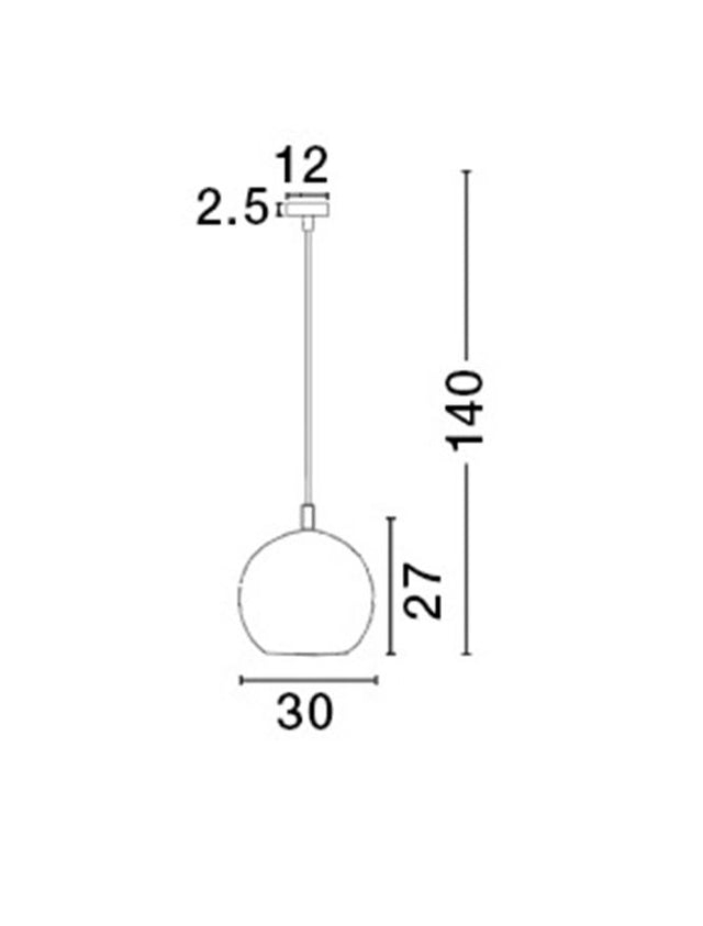 JERARDO Smoke Glass Black Metal LED E27 1x12 Watt 230 Volt IP20 Bulb Excluded D: 30 H1: 27 H2: 140 cm