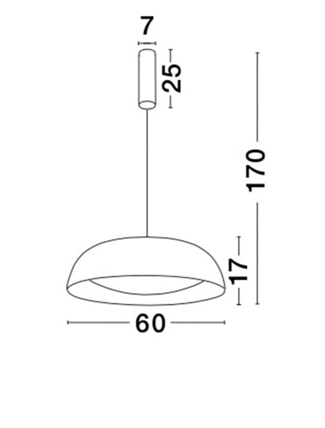 LANDON Black Aluminium Outside Copper Inside & Acrylic LED 40W 2400Lm 3000K IP20 D:60 H2:170 cm