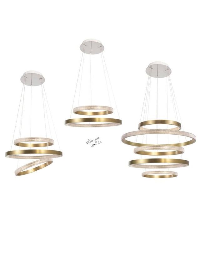 ORLANDO Antique Brass Aluminium & Acrylic LED 35 Watt 1900Lm 3000K IP20 D: 108 H1: 4 H2: 180 cm