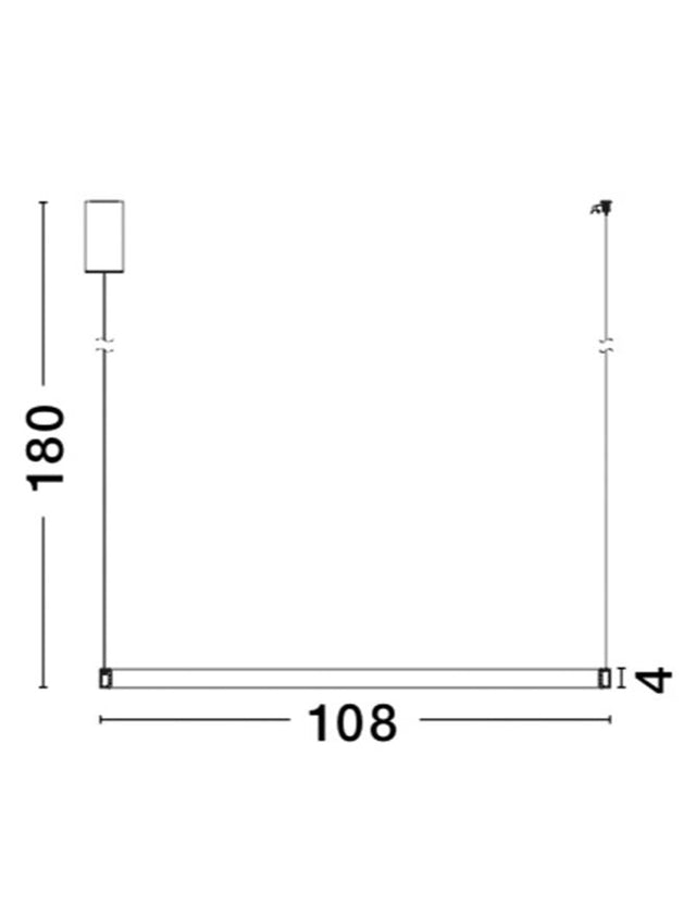 ORLANDO Antique Brass Aluminium & Acrylic LED 35 Watt 1900Lm 3000K IP20 D: 108 H1: 4 H2: 180 cm