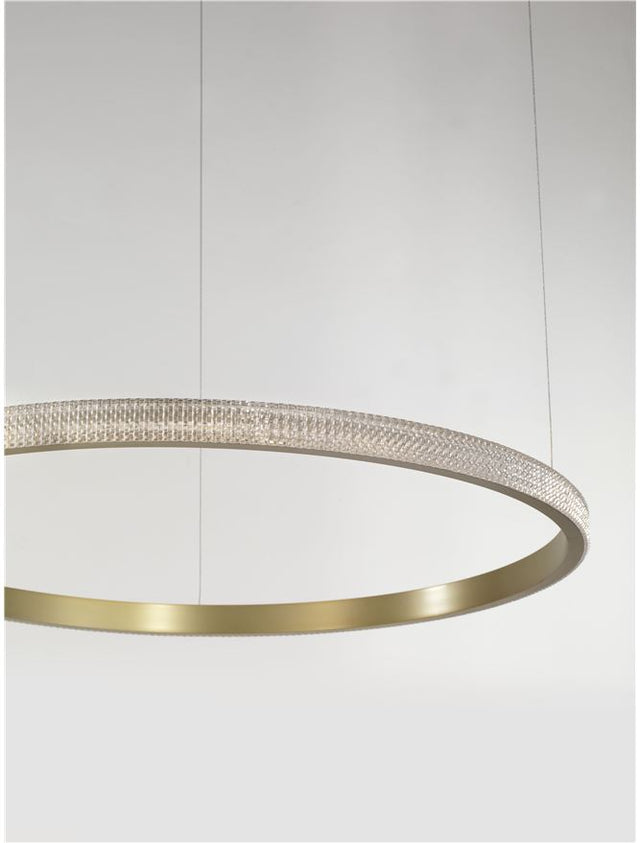 ORLANDO Antique Brass Aluminium & Acrylic LED 30 Watt 1650Lm 3000K IP20 D: 85 H1: 4 H2: 180 cm