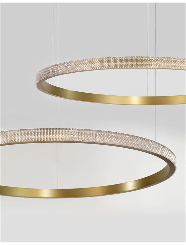 ORLANDO Antique Brass Aluminium & Acrylic LED 30 Watt 1650Lm 3000K IP20 D: 85 H1: 4 H2: 180 cm