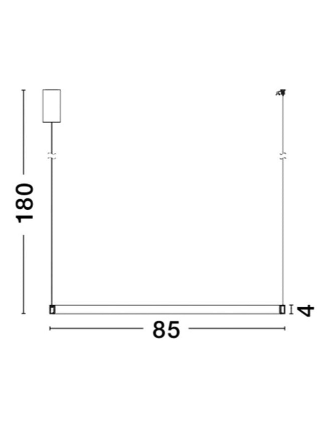 ORLANDO Antique Brass Aluminium & Acrylic LED 30 Watt 1650Lm 3000K IP20 D: 85 H1: 4 H2: 180 cm