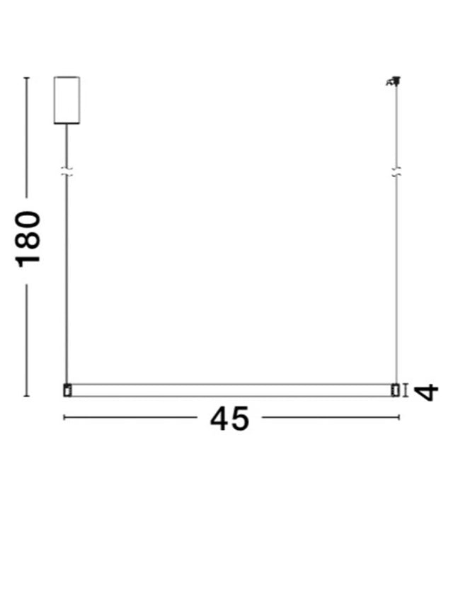 ORLANDO Antique Brass Aluminium & Acrylic LED 18 Watt 1020Lm 3000K IP20 D: 45 H1: 4 H2: 180 cm