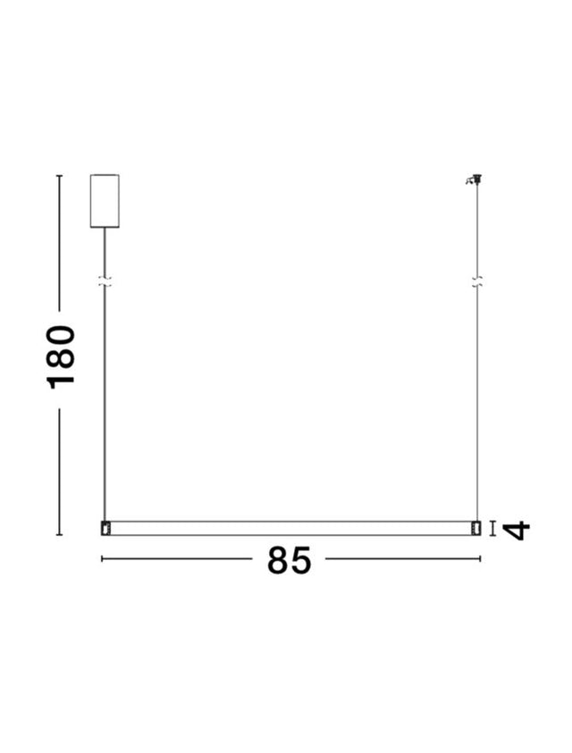 VEGAS Antique Brass Aluminium & Acrylic LED 30 Watt 1650Lm 3000K IP20 D: 85 H1: 4 H2: 180 cm