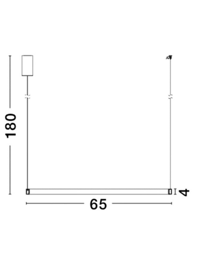 VEGAS Antique Brass Aluminium & Acrylic LED 23 Watt 1265Lm 3000K IP20 D: 65 H1: 4 H2: 180 cm