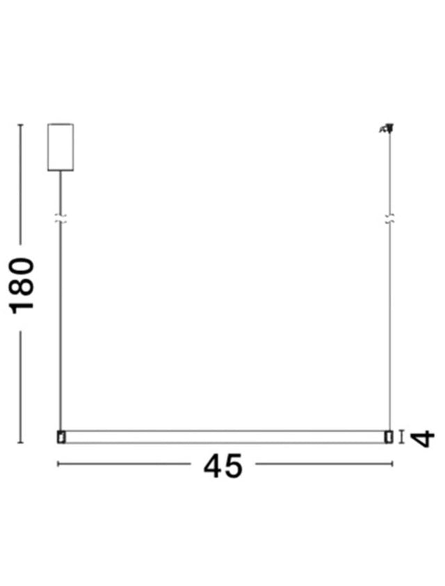 VEGAS Antique Brass Aluminium & Acrylic LED 18 Watt 1020Lm 3000K IP20 D: 45 H1: 4 H2: 180 cm