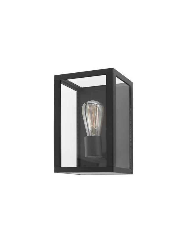 ZEST Black Aluminium Clear Glass E27 1x60 Watt 220-240 Volt L: 18 W: 17 H: 28 cm IP54