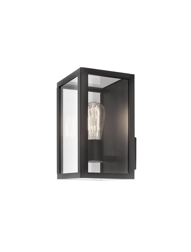 ZEST Black Aluminium Clear Glass E27 1x60 Watt 220-240 Volt L: 18 W: 17 H: 28 cm IP54