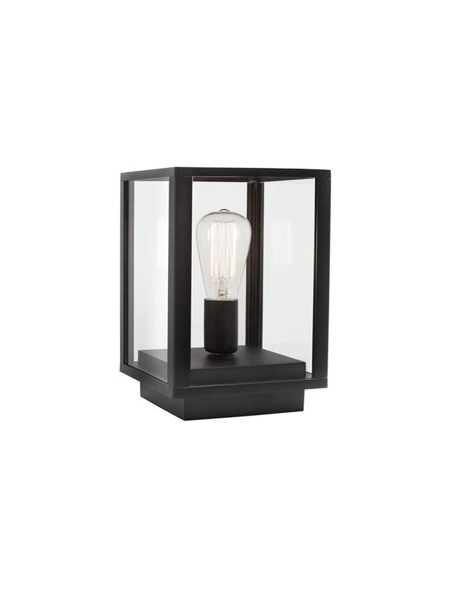 ZEST Black Aluminium Clear Glass E27 1x60 Watt 220-240 Volt L: 20 W: 20 H: 29 cm IP54